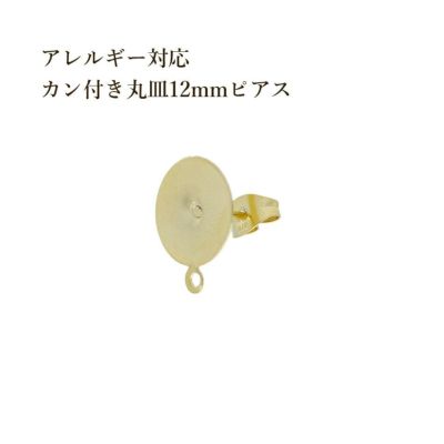 10個] カン付き丸皿６mm ピアス ［ ゴールド 金 ］ サージカルステンレス キャッチ付き パーツ 金アレ