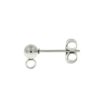 縦向き カン付き ボールピアス 4mm［ 銀 シルバー ］