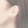 [10個]サージカルステンレスロングポストヨコ向きカン付きボールピアス3mm［ゴールド金］キャッチ付きアクセサリーパーツ金具