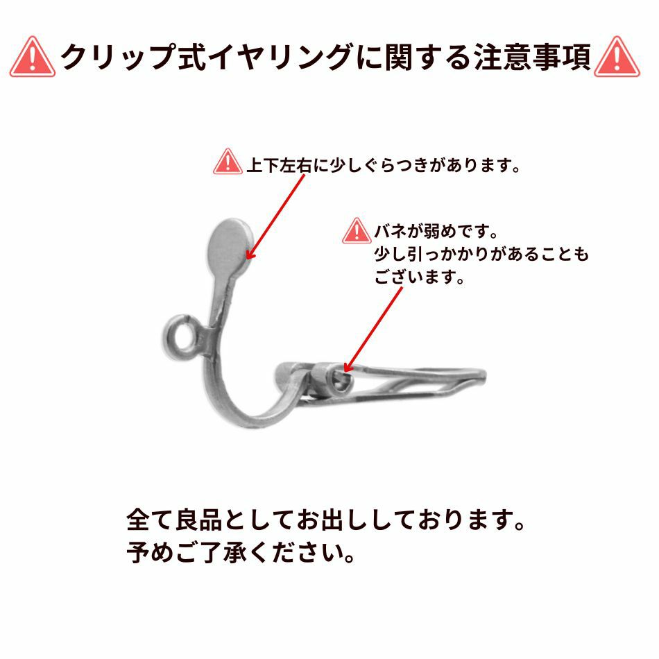 10個］サージカルステンレス カン付き クリップ イヤリング ［ 銀