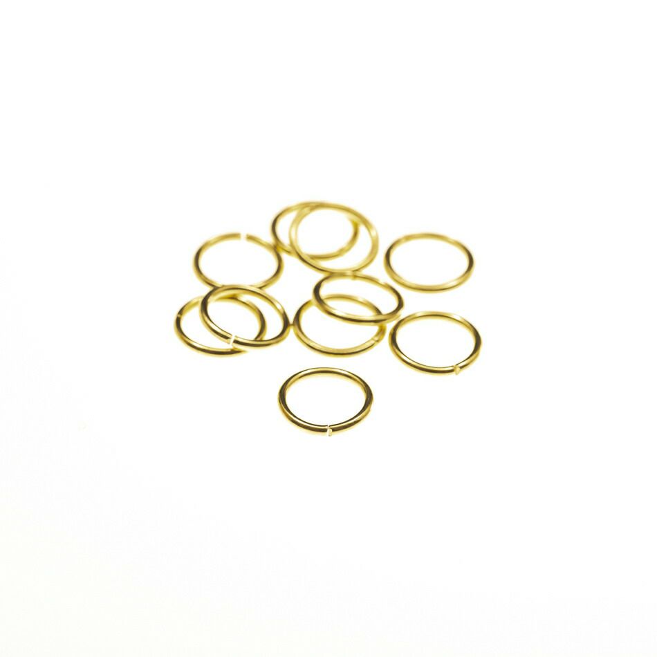 [50個]サージカルステンレス丸カン［1.0mmX14mm］［ゴールド金］アクセサリーパーツ金アレ