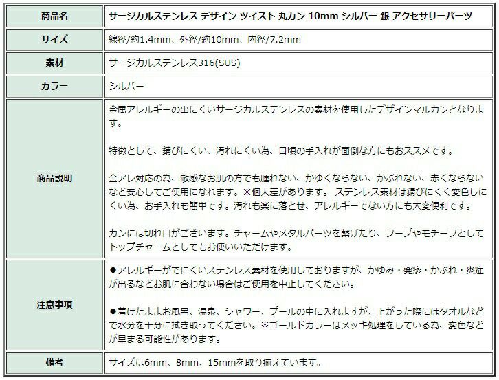 サージカルステンレス素材