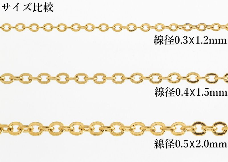 アズキチェーン ゴールド サージカルステンレス パーツ 金属アレルギー対応