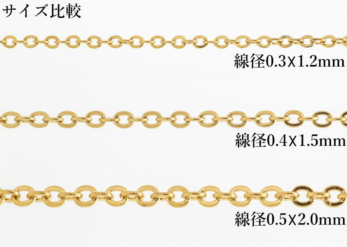 アズキチェーン ゴールド サージカルステンレス パーツ 金属アレルギー対応