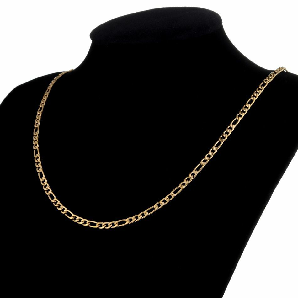 [50cm×1本]サージカルステンレスフィガロチェーン2.9mm[ゴールド金]切り売りチェーンのみパーツ金属アレルギー対応