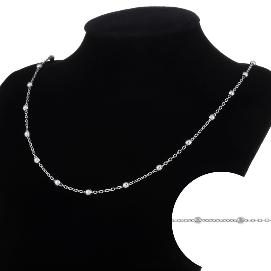 デザイン A チェーン ［ 大玉付き ］ * 1.5mm * ［ 銀 シルバー ］