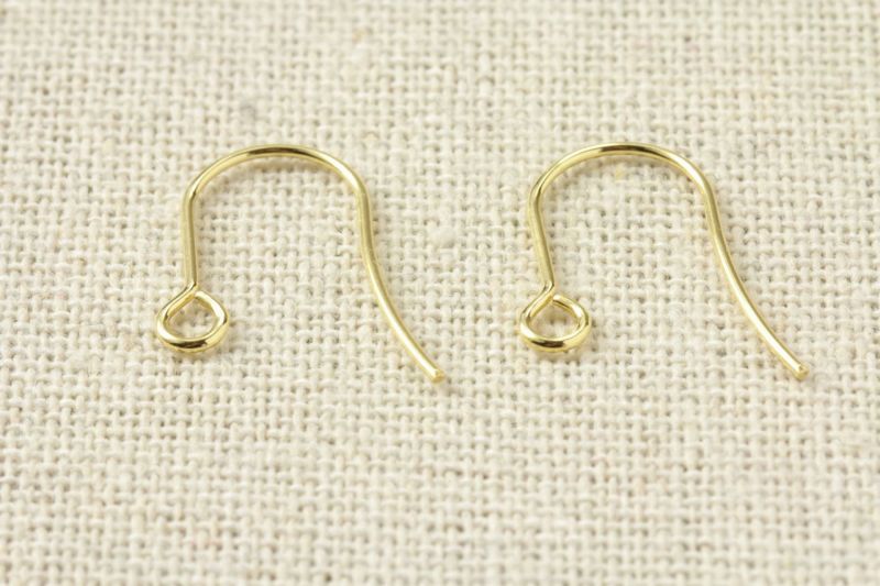 シンプル ピアスフック 大 ［ ゴールド 金 ］ サイズ比較