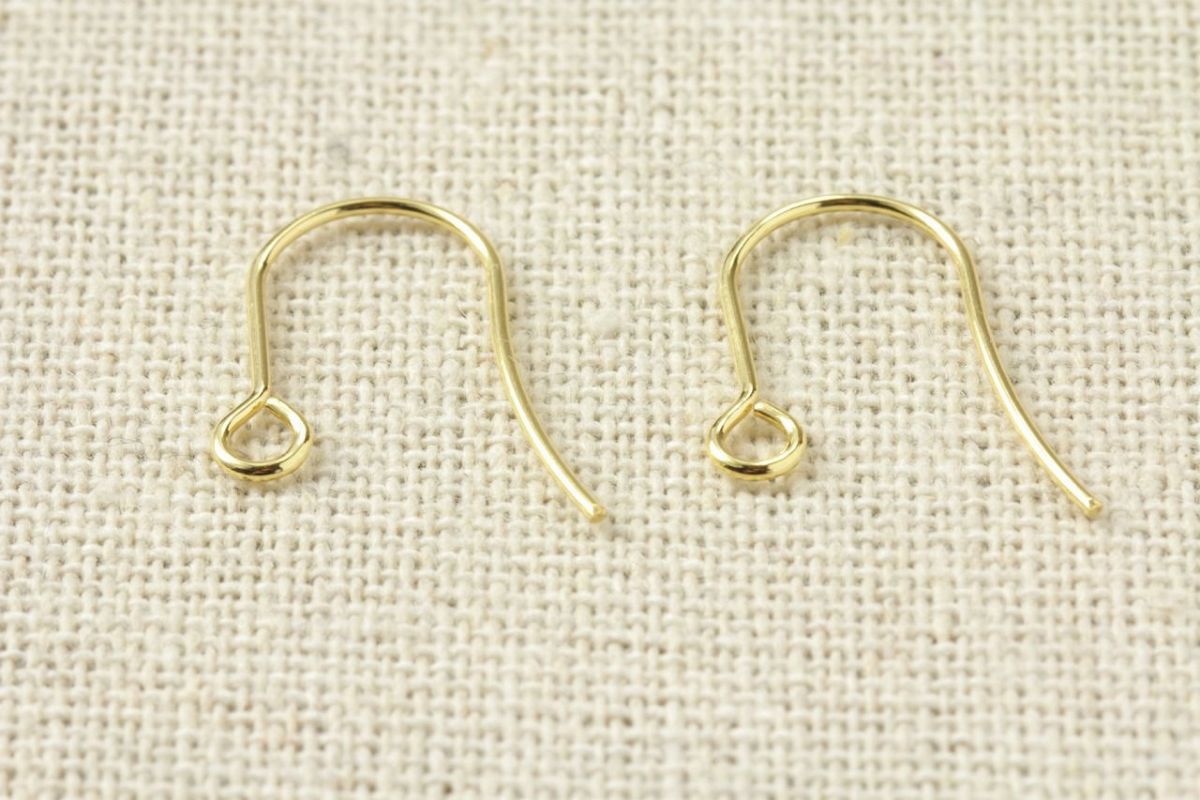 シンプル ピアスフック 大 ［ ゴールド 金 ］ サイズ比較