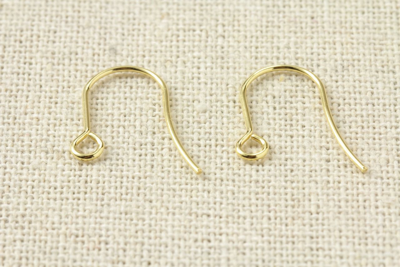 シンプル ピアスフック 大 ［ ゴールド 金 ］ サイズ比較