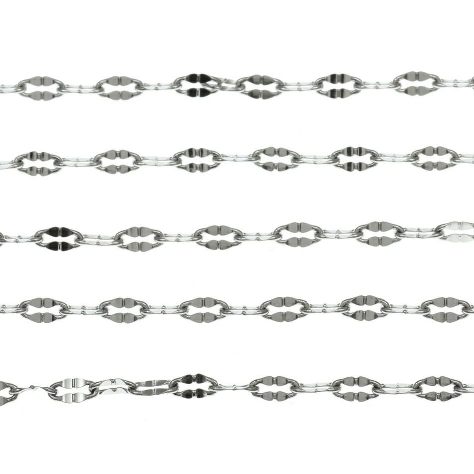 ［5M×1本］サージカルステンレスウェーブチェーン2.5mm変形チェーン［銀シルバー］パーツ金具素材金属アレルギー対応
