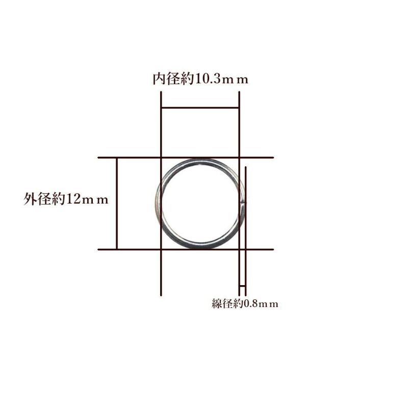 [100個]サージカルステンレス丸カン［細い線径0.8X12mm］［銀シルバー］アクセサリーパーツ金アレ