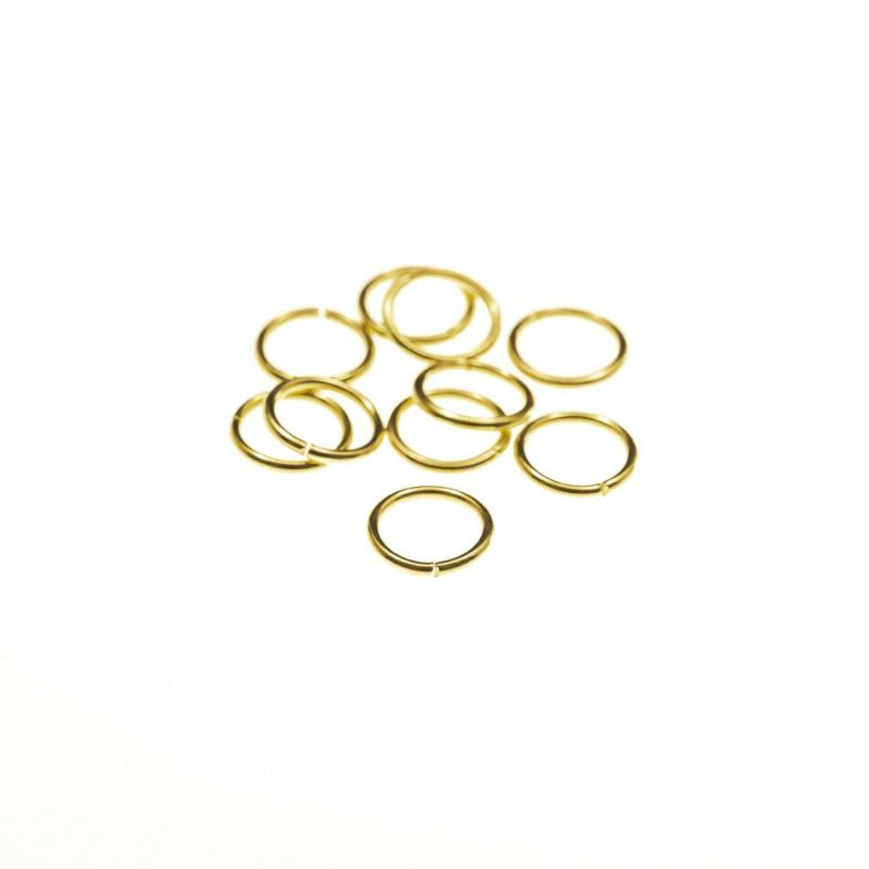 [100個]サージカルステンレス丸カン［1.0mmX14mm］［ゴールド金］アクセサリーパーツ金アレ