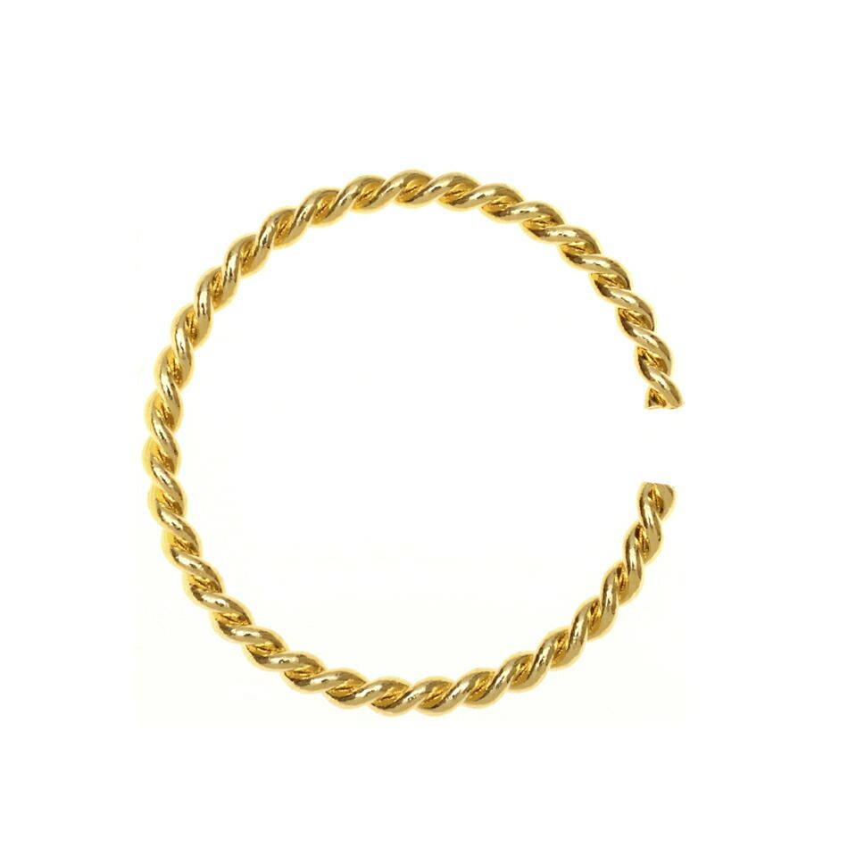 ［20個］サージカルステンレスデザインツイスト丸カン18mm[ゴールド金]アクセサリーパーツ