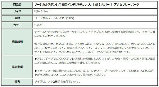 [5個]サージカルステンレスバチカン大シルバー銀アクセサリーパーツ