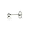 縦向きカン付き ボールピアス 3mm［ 銀 シルバー ］