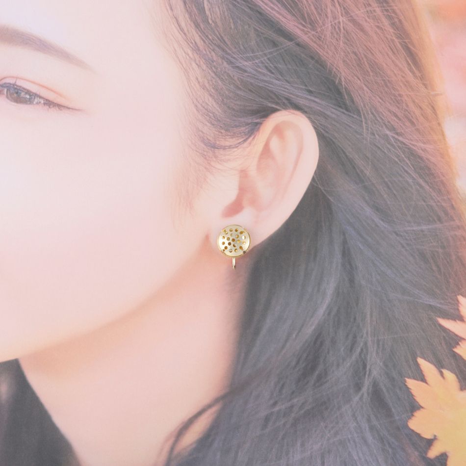 シャワー台付き イヤリング 13mm ゴールド サイズ詳細