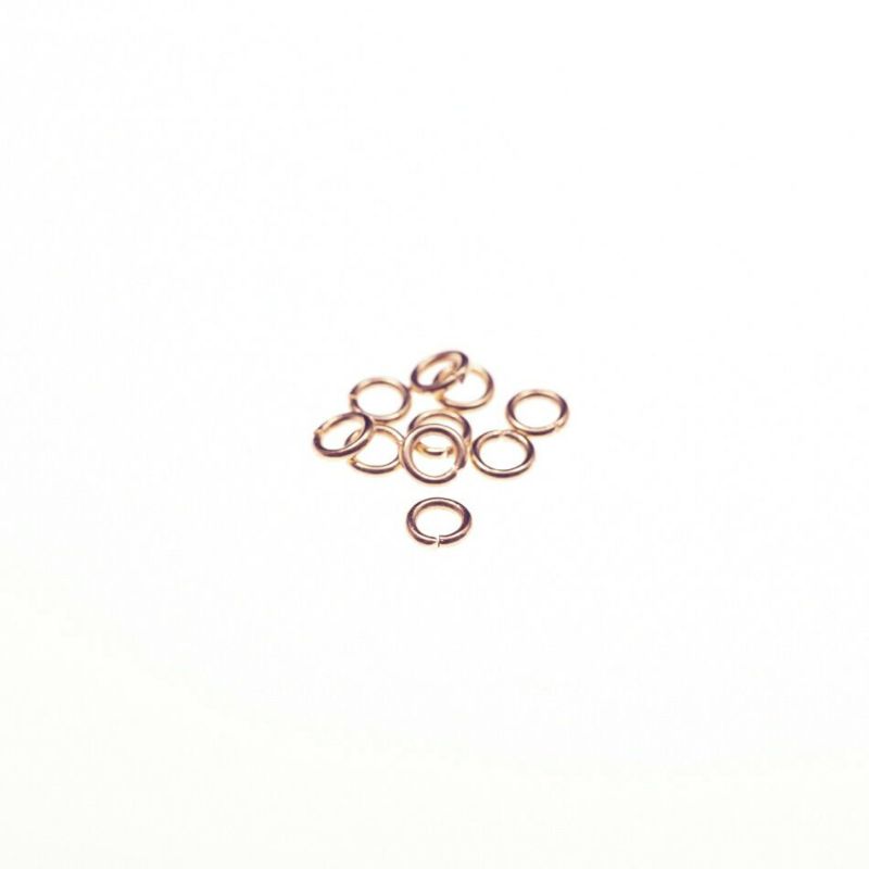 [50個]サージカルステンレス丸カン［線径0.6X3mm］［★ピンクゴールド］アクセサリーパーツ金アレ