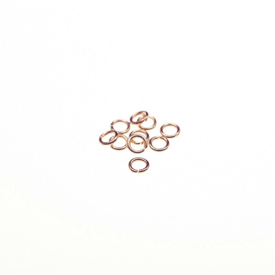 [50個]サージカルステンレス丸カン［線径0.6X3mm］［★ピンクゴールド］アクセサリーパーツ金アレ