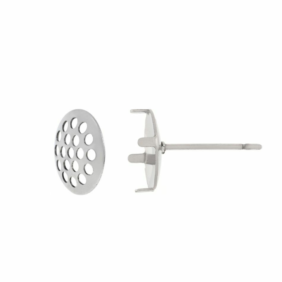 ［10個］サージカルステンレスシャワー台付き*ピアス*8mm［銀シルバー］金具パーツ金属アレルギー