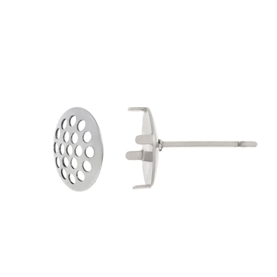 ［20個］サージカルステンレスシャワー台付き*ピアス*8mm［銀シルバー］金具パーツ金属アレルギー