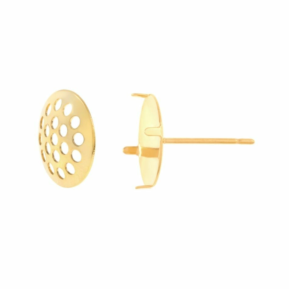 ［20個］サージカルステンレスシャワー台付き*ピアス*10mm［ゴールド金］金具パーツ金属アレルギー