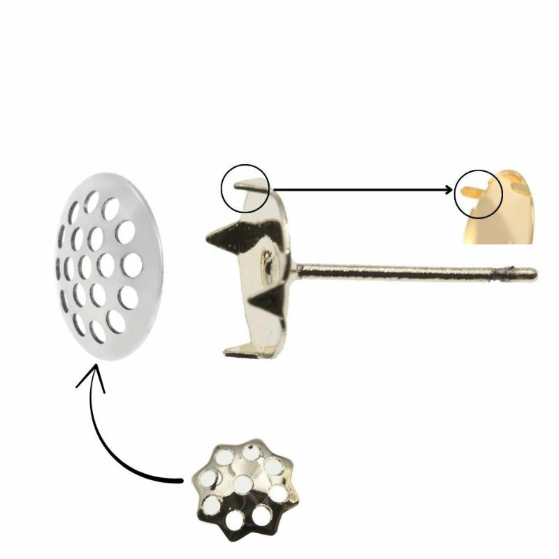 ［10個］サージカルステンレスシャワー台付き*ピアス*10mm［銀シルバー］金具パーツ金属アレルギー