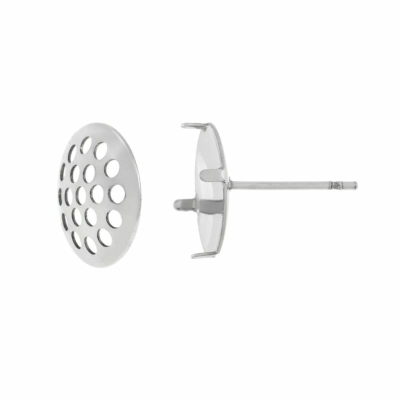 ［10個］サージカルステンレスシャワー台付き*ピアス*10mm［銀シルバー］金具パーツ金属アレルギー