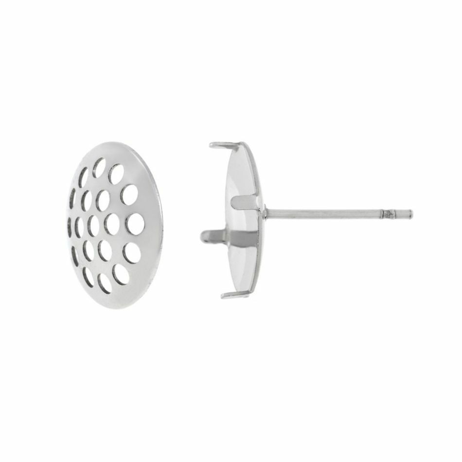 ［10個］サージカルステンレスシャワー台付き*ピアス*10mm［銀シルバー］金具パーツ金属アレルギー