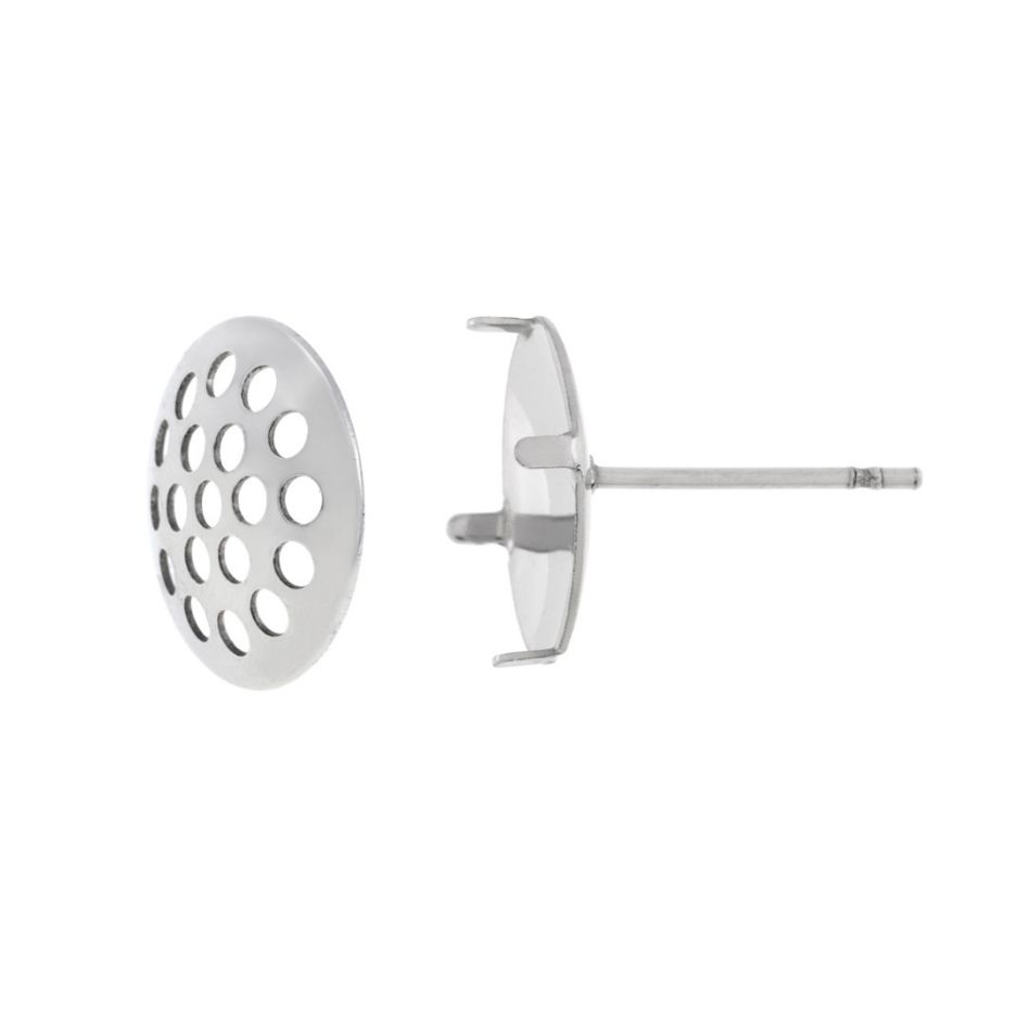 ［20個］サージカルステンレスシャワー台付き*ピアス*10mm［銀シルバー］金具パーツ金属アレルギー