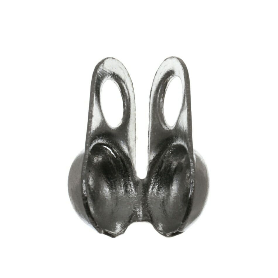 ［50個］サージカルステンレスカン付きヨコ向きボールチップVカップ4.0mm［銀シルバー］パーツ金具ボールチェーン用金属アレルギー対応