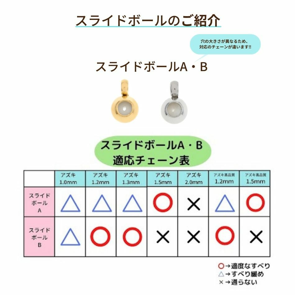 スライドボール A ゴールド チェーン サージカルステンレス パーツ 金属アレルギー対応