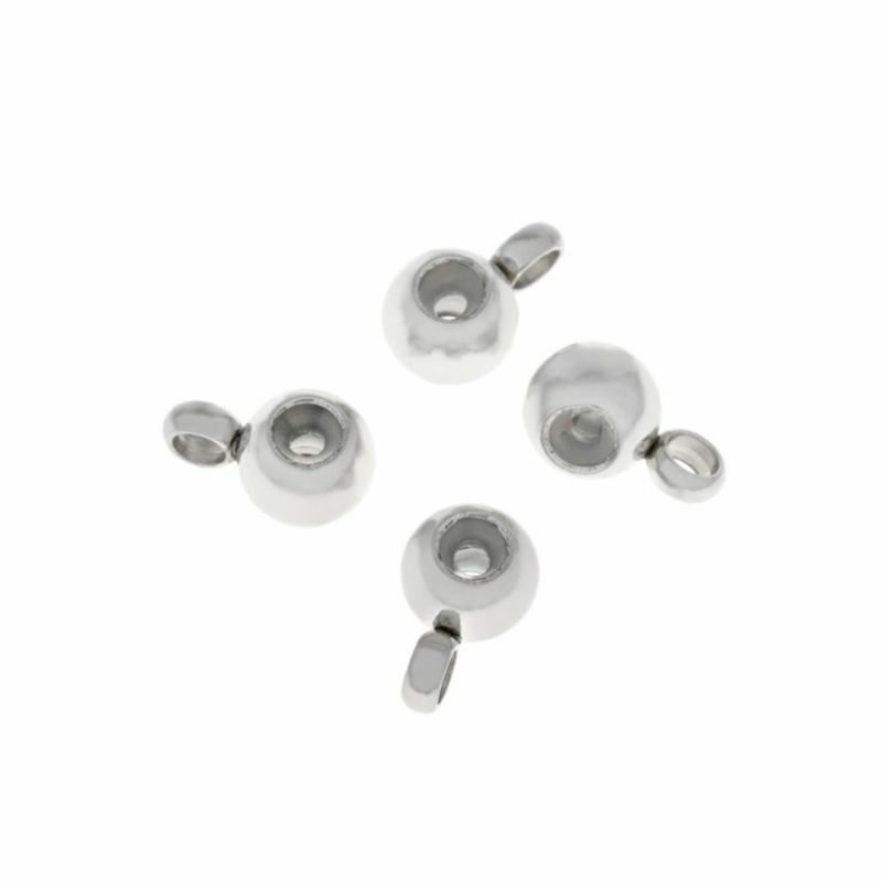 ［5個］サージカルステンレススライドボール［銀シルバー］ネックレス金具アクセサリーパーツ金具金属アレルギー対応