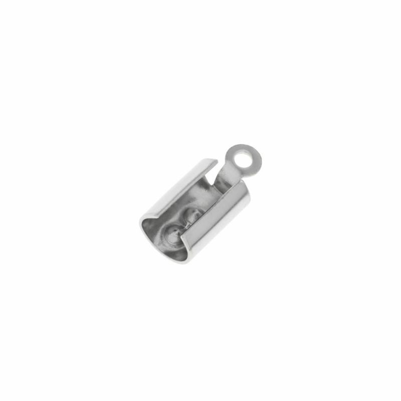 [50個]サージカルステンレスマル丸カシメ中6.5mm[銀シルバー]紐留め革紐ヒモパーツアレルギー対応