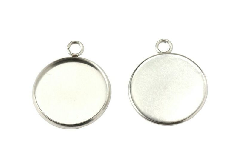 ［10個］ステンレスミール皿16mm［銀シルバー］パーツレジン金属アレルギー対応