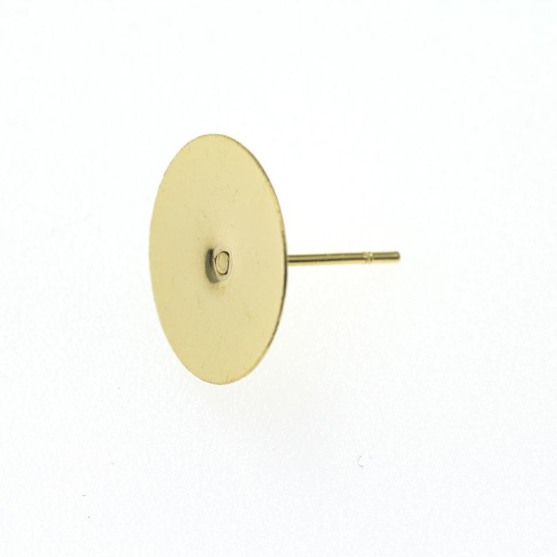 ポストのみ 丸皿 14mm ピアス ゴールド サージカルステンレス パーツ 金属アレルギー対応