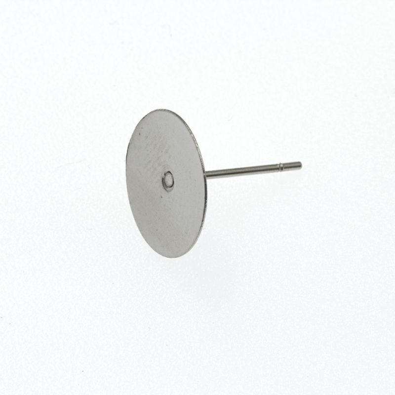 ポストのみ 丸皿 12mm ピアス シルバー サージカルステンレス パーツ 金属アレルギー対応