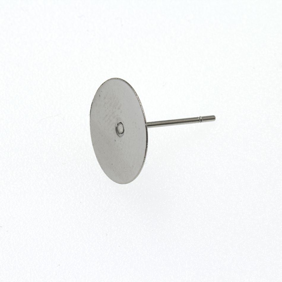 ポストのみ 丸皿 12mm ピアス シルバー サージカルステンレス パーツ 金属アレルギー対応