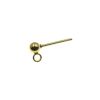 【 ポストのみ 】  縦向きカン付き ボールピアス 4mm ［ ゴールド 金 ］ サージカルステンレス パーツ 金属アレルギー対応 
