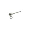【 ポストのみ 】  縦向きカン付き ボールピアス 4mm ［ 銀 シルバー ］ サージカルステンレス パーツ 金属アレルギー対応