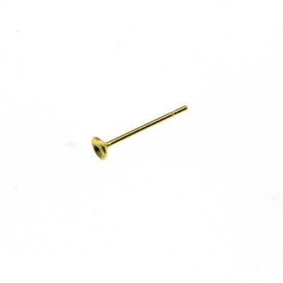 【 ポストのみ 】  お椀皿 3mm ピアス ［ ゴールド 金 ］ サージカルステンレス P1-03 パーツ 金属アレルギー対応