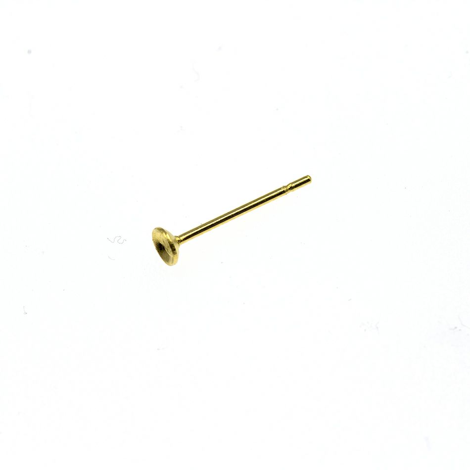 【 ポストのみ 】  お椀皿 3mm ピアス ［ ゴールド 金 ］ サージカルステンレス