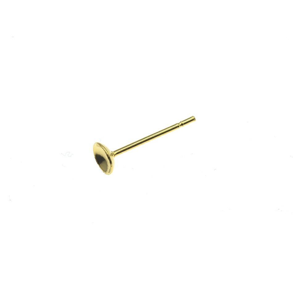 【 ポストのみ 】  お椀皿 4mm ピアス ［ ゴールド 金 ］