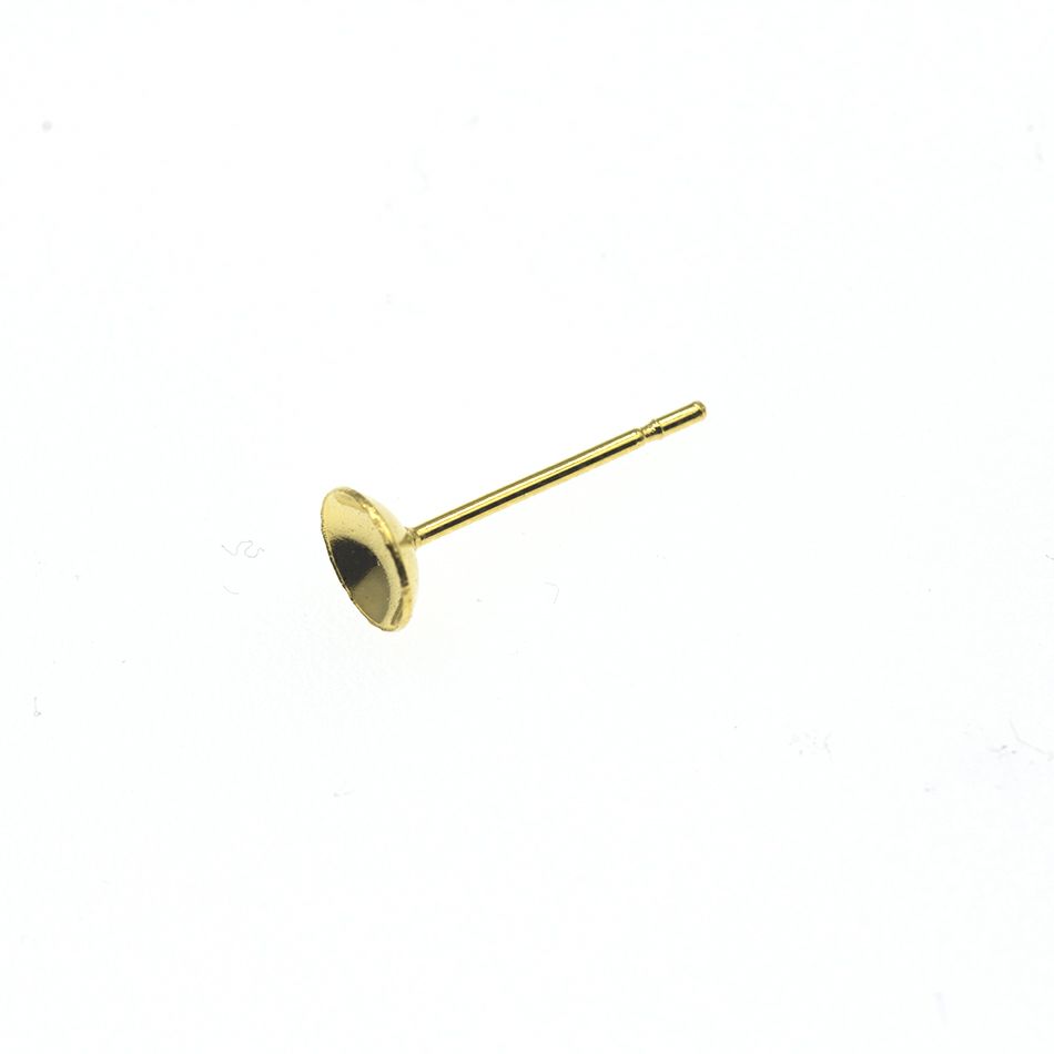 【 ポストのみ 】  お椀皿 5mm ピアス ［ ゴールド 金 ］