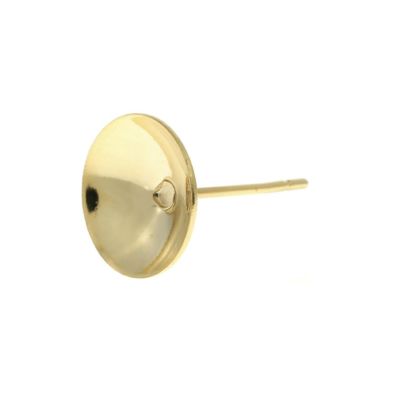 【 ポストのみ 】  お椀皿 10mm ピアス ［ ゴールド 金 ］ 