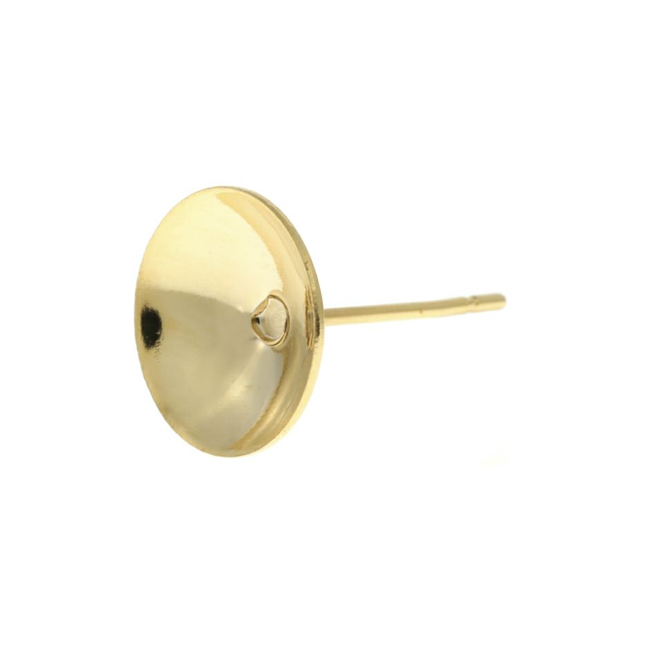 【 ポストのみ 】  お椀皿 10mm ピアス ［ ゴールド 金 ］