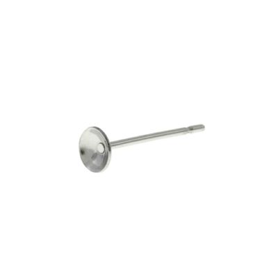 【 ポストのみ 】  お椀皿 4mm ピアス ［ 銀 シルバー ］