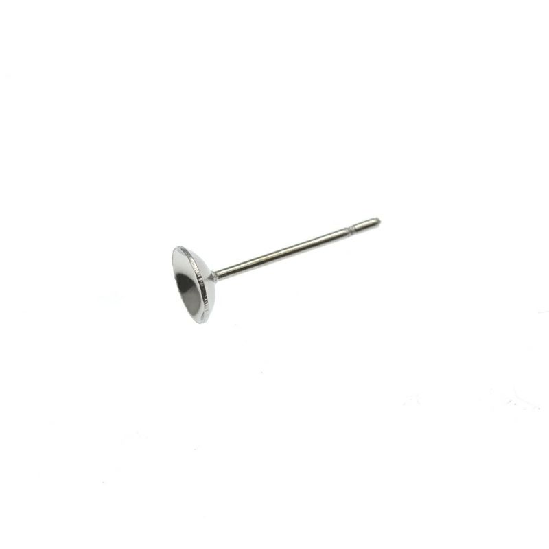【 ポストのみ 】  お椀皿 5mm ピアス ［ 銀 シルバー ］