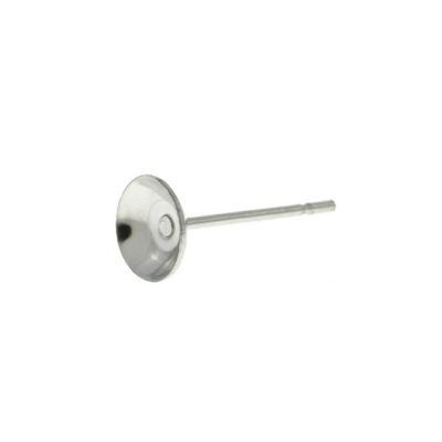 【 ポストのみ 】  お椀皿 6mm ピアス ［ 銀 シルバー ］