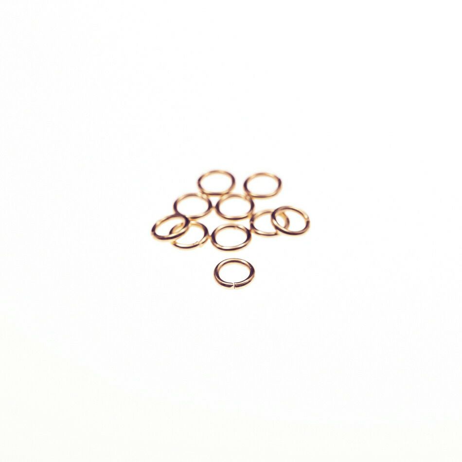 [100個]サージカルステンレス丸カン［線径0.8X4.5mm］［★ピンクゴールド］アクセサリーパーツ金アレ