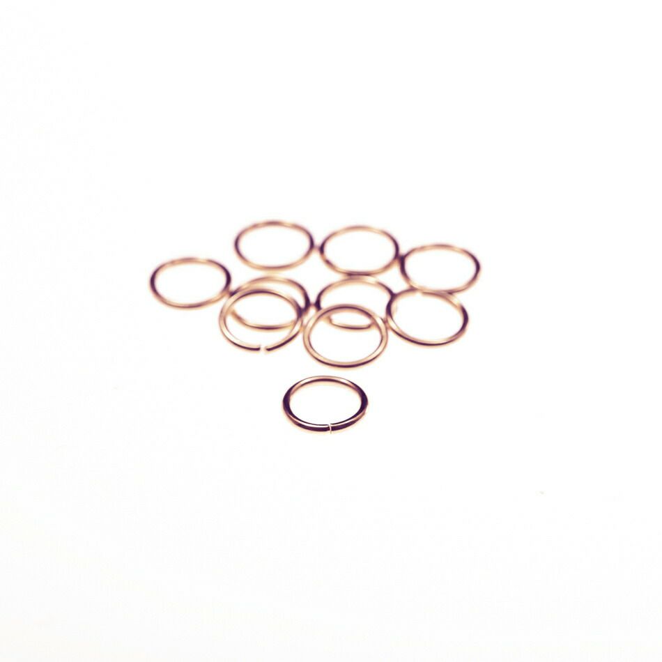 [100個]サージカルステンレス丸カン［線径0.8X7mm］［★ピンクゴールド］アクセサリーパーツ金アレ